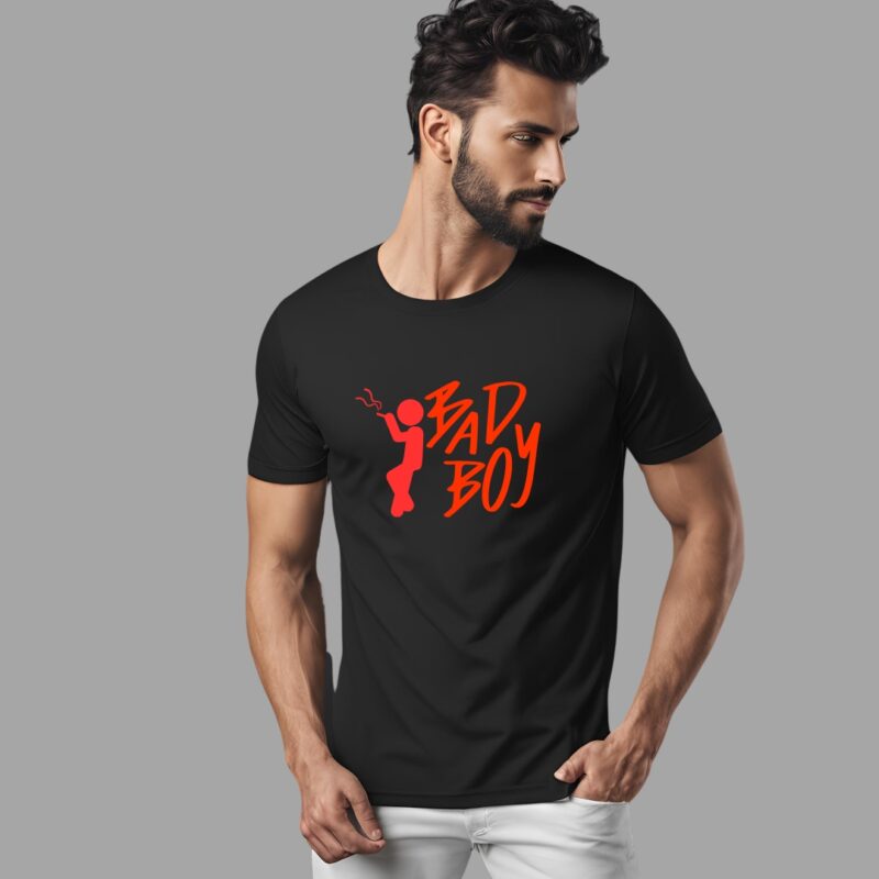 Black Round Neck T-Shirt - Bad Boy