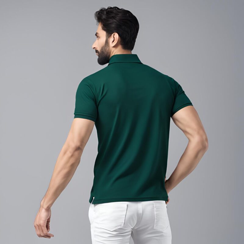 bottle green polo neck tshirt for man and woman