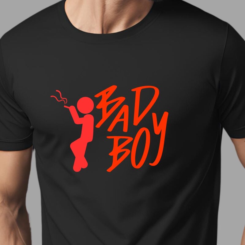 Black Round Neck T-Shirt - Bad Boy
