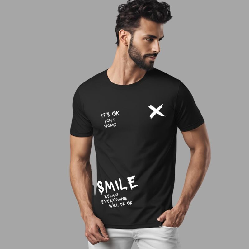 black tshirt printed