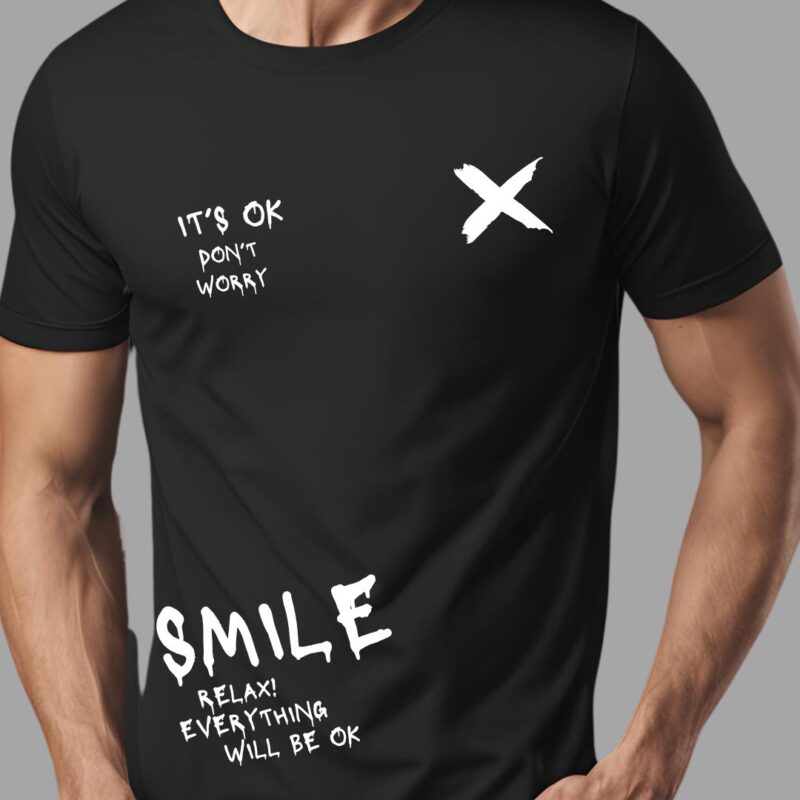 black tshirt printed