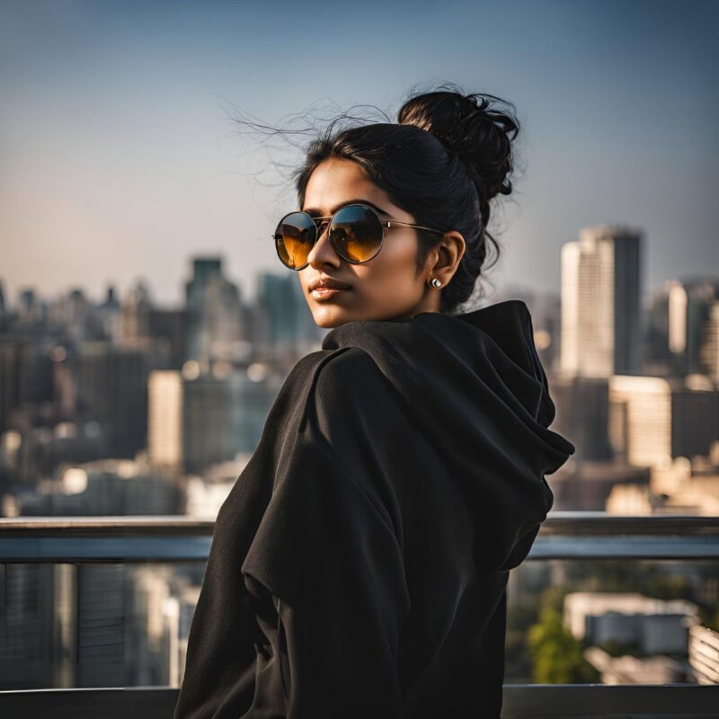 black plain hoodie for woman
