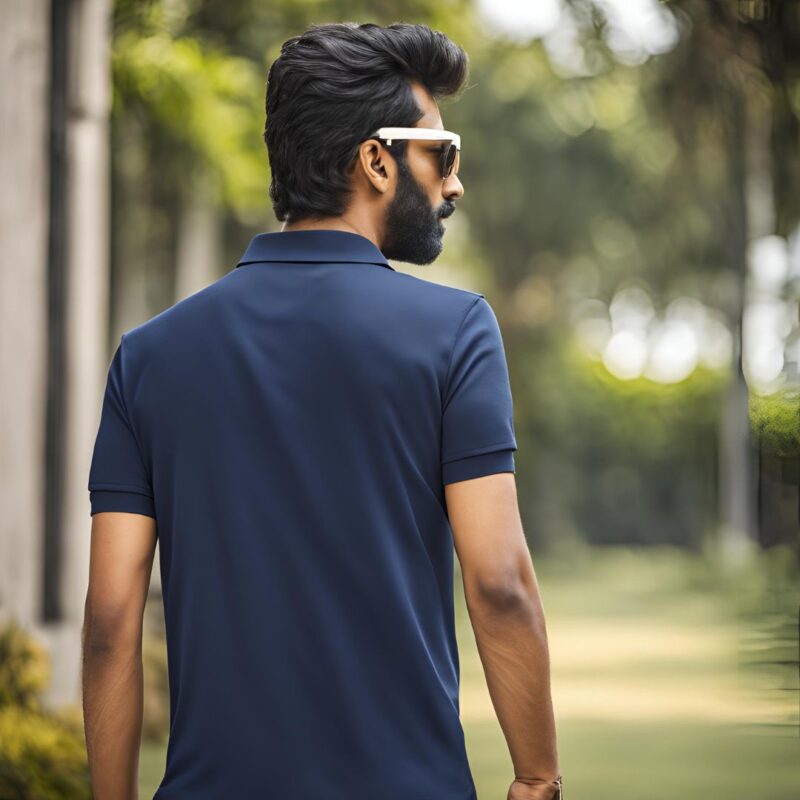 navy blue polo neck tshirt for man and woman